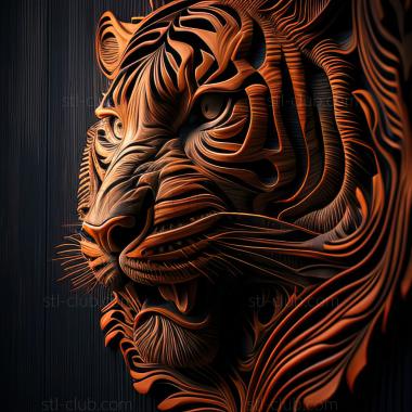 3D model st Fierce tiger famous animal (STL)